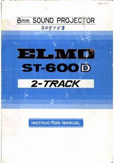 Elmo ST 600 manual. Camera Instructions.